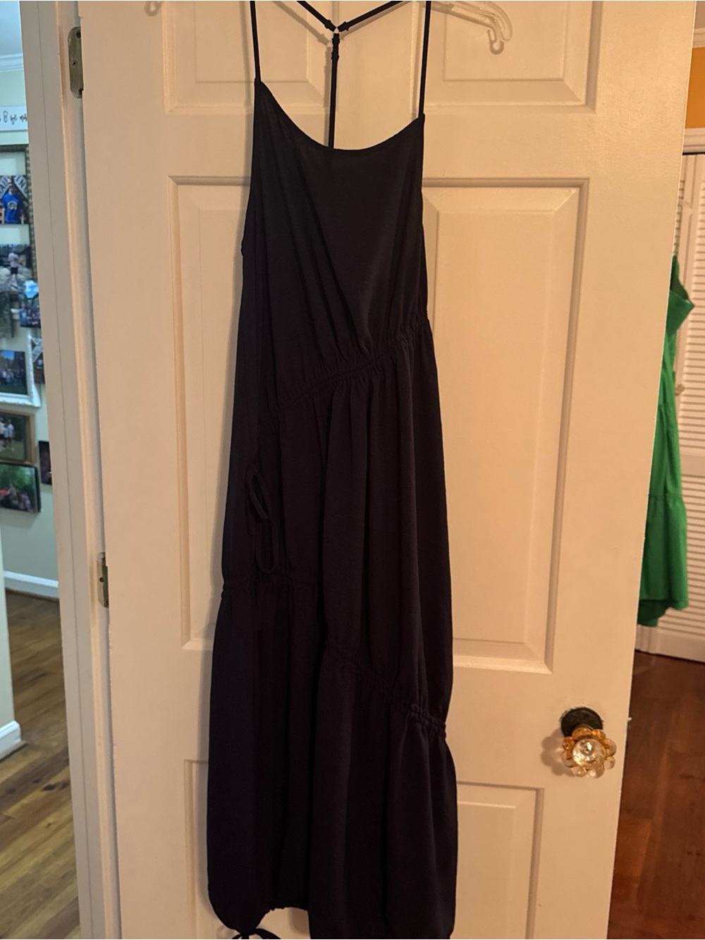 Urban Outfitters Black Spaghetti-Strap Tiered Maxi Dress size Medium